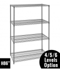 Black Epoxy Wire Shelving (H-86 inch)