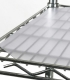 Polypropylene shelf liner installed on wire shelving rack