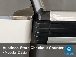 Modular checkout counters can fit into virtually any store layout.